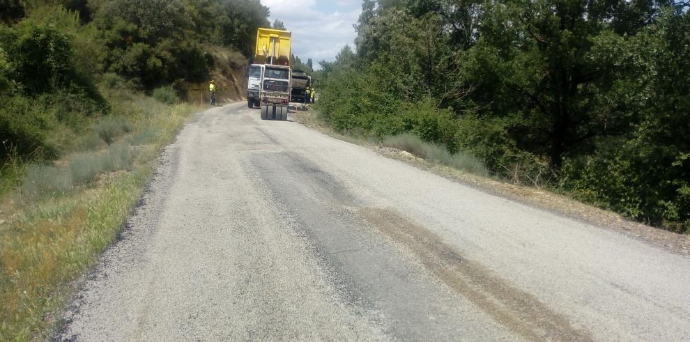 Obras de mejora en la carretera de Luna – El Frago – Biel