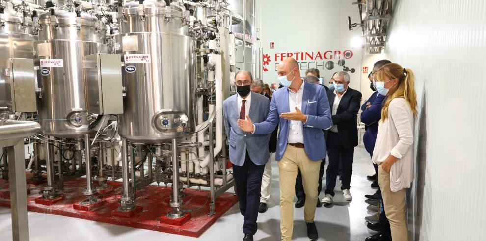 El Presidente de Aragón visita la planta de biofertilizantes de Fertinagro Biotech en Utrillas, la más grande de Europa