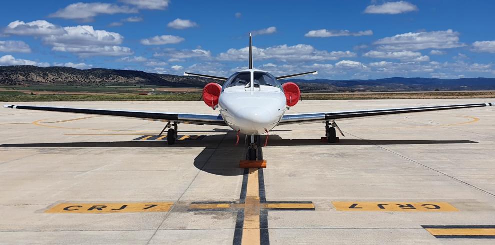 Despega el primer avión ejecutivo con pasajeros desde el Aeropuerto de Teruel