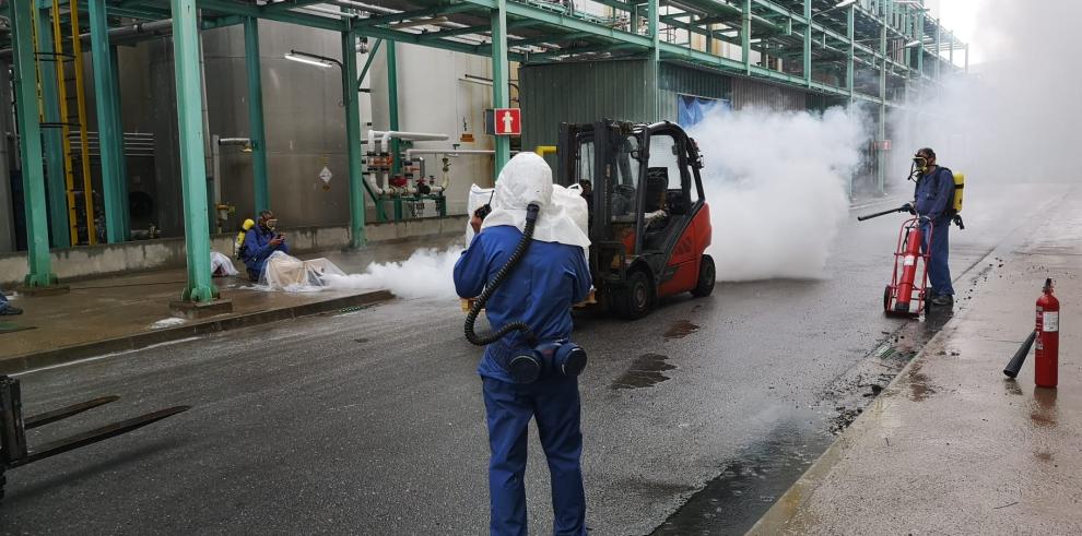 El Centro de Emergencias 112 Aragón coordina con éxito en Sabiñánigo el primer simulacro de emergencia química realizado en Aragón