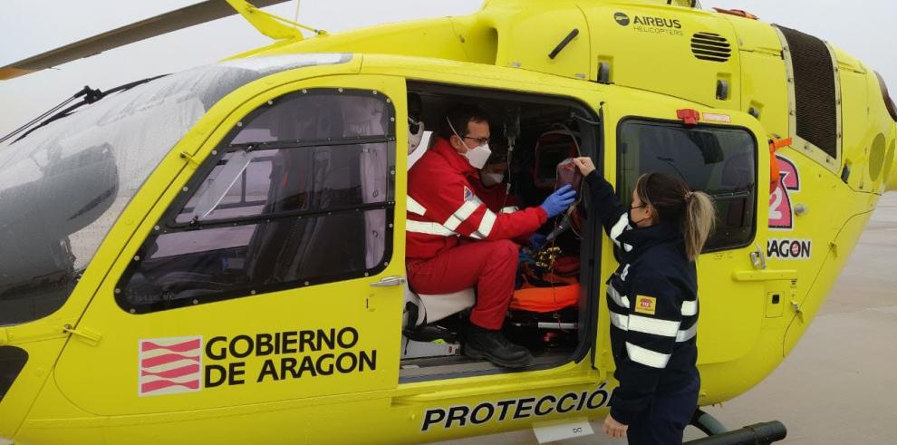 El servicio de transfusión prehospitalaria en los helicópteros del 112 Aragón contribuye a salvar a 17 pacientes en dos años 