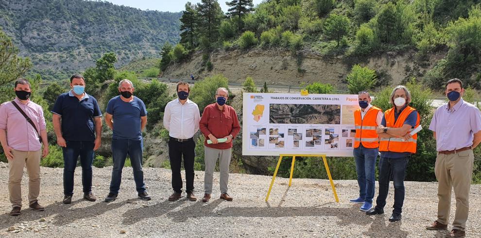 Visita a las obras de mejora en la A-1702 entre Villarluengo y Cañada de Benatanduz