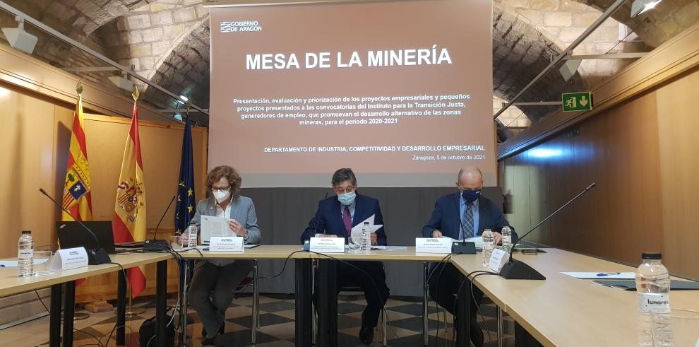 Aliaga ha presentado en la Mesa de la Minería los 39 proyectos empresariales que Aragón prioriza para el Plan Miner 2019-2027