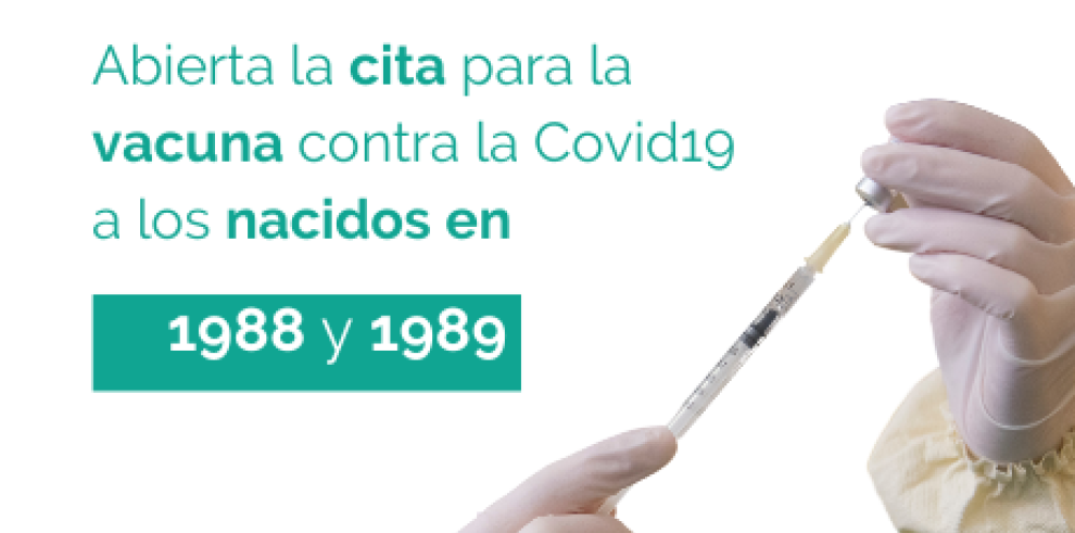 Abiertas las citas para la vacuna contra el COVID a los nacidos en el 88 y 89