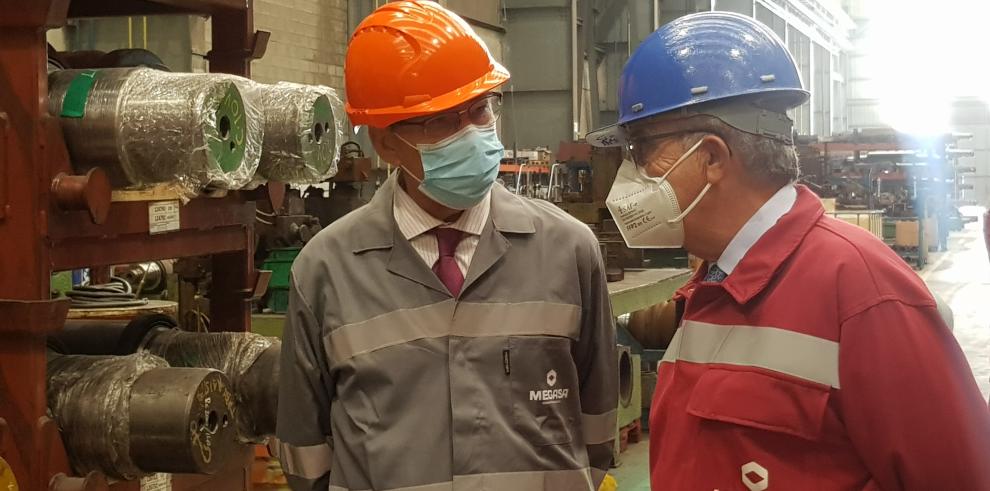 Aliaga visita la empresa Megasider en Zaragoza 