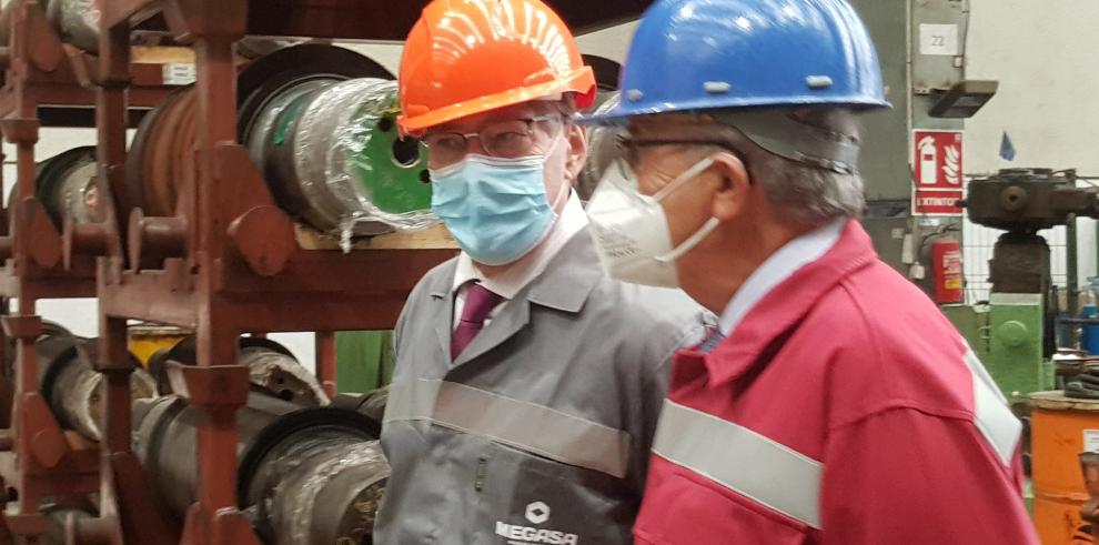 Aliaga visita la empresa Megasider en Zaragoza 