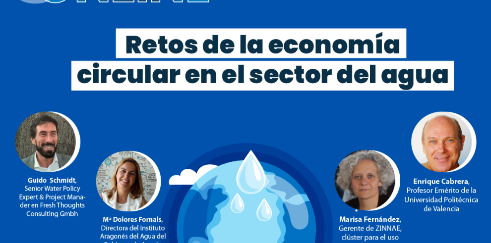 “La implantación de la economía circular” centrará la última jornada del ciclo organizado por el IAA y ZINNAE con motivo del Día Mundial del Agua