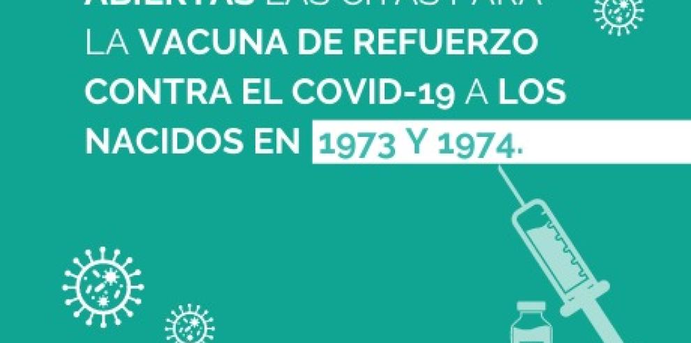 Abiertas las citas de la dosis de refuerzo contra el COVID-19 para los nacidos en 1973 y 1974