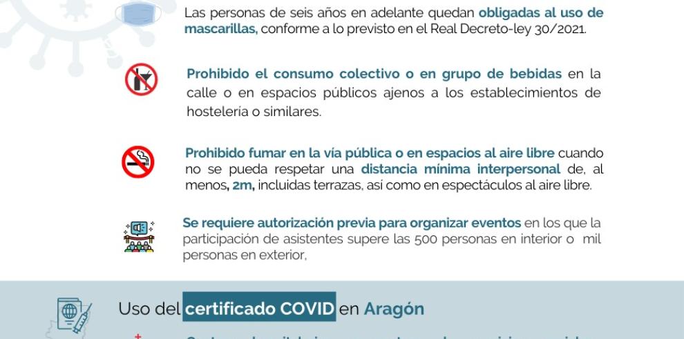 Aragón levanta las restricciones de aforos y horarios vigentes  