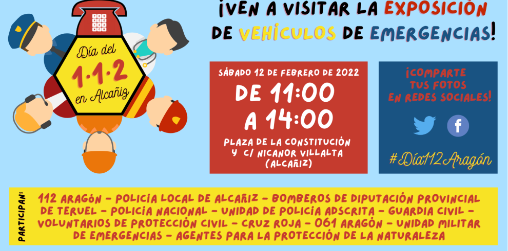 Aragón celebra el Día Europeo del 1·1·2 con una exposición de vehículos de emergencias en Alcañiz 