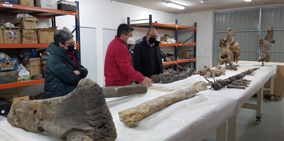 Felipe Faci celebra con los investigadores de Dinópolis el descubrimiento de más de 400 nuevas huellas de dinosaurios en El Castellar