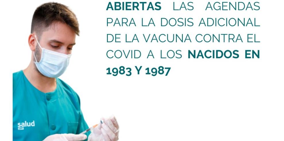 Abiertas las citas de la dosis de refuerzo contra el COVID-19 para los nacidos entre 1983 y 1987