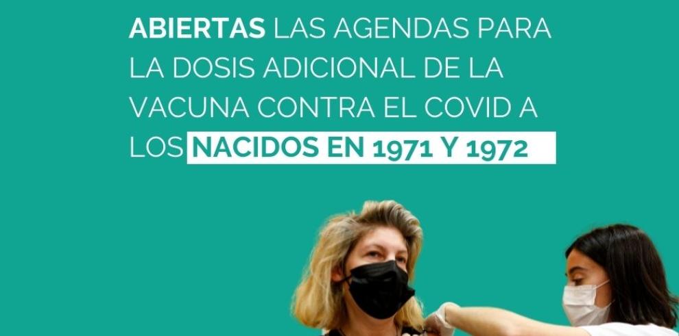 Abiertas las citas de la dosis de refuerzo contra el COVID-19 para los nacidos en 1971 y 1972