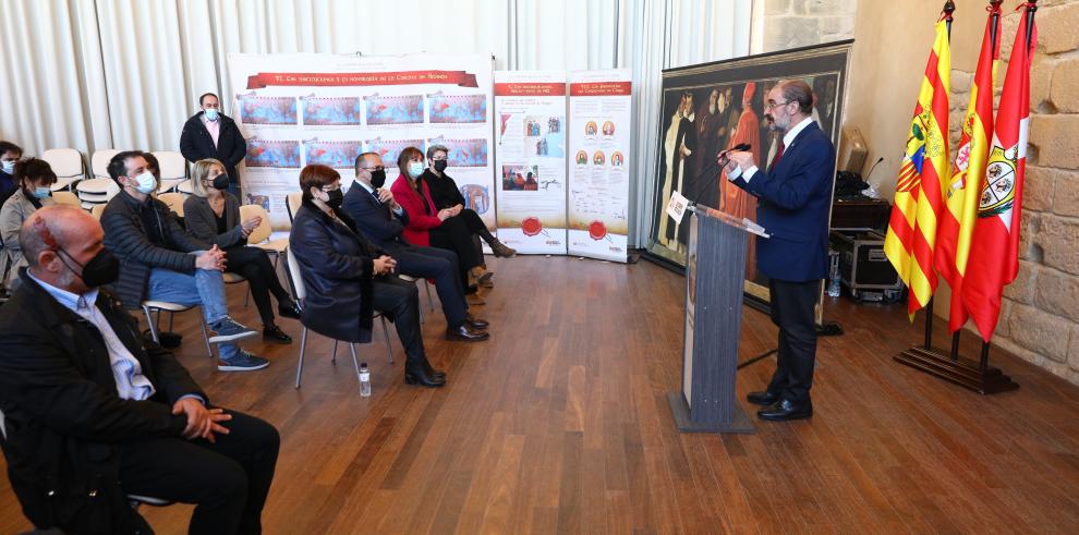 El Gobierno de Aragón impulsará este mes la candidatura a Sello de Patrimonio Cultural de la colegiata y el castillo de Caspe, símbolo de la resolución de conflictos sin recurrir a guerras