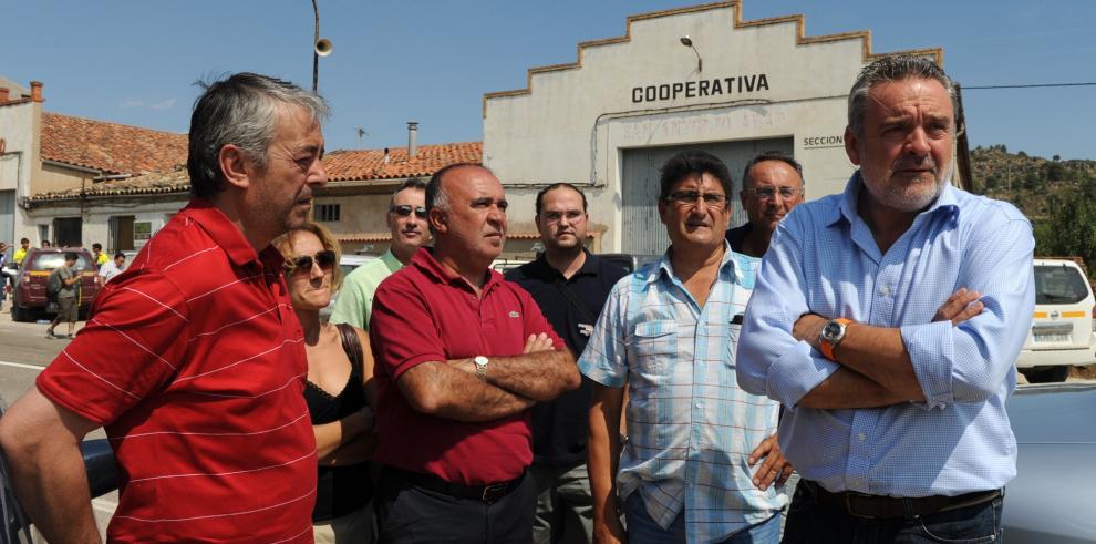 Imágenes de las zonas afectadas por los incendios de Teruel y audios del consejero de Medio Ambiente desde Valdeltormo