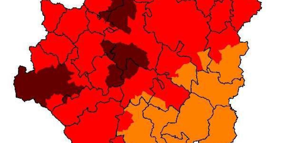 Máximo riesgo de incendios en el Jalón, Valmadrid, Zuera y Rodeno