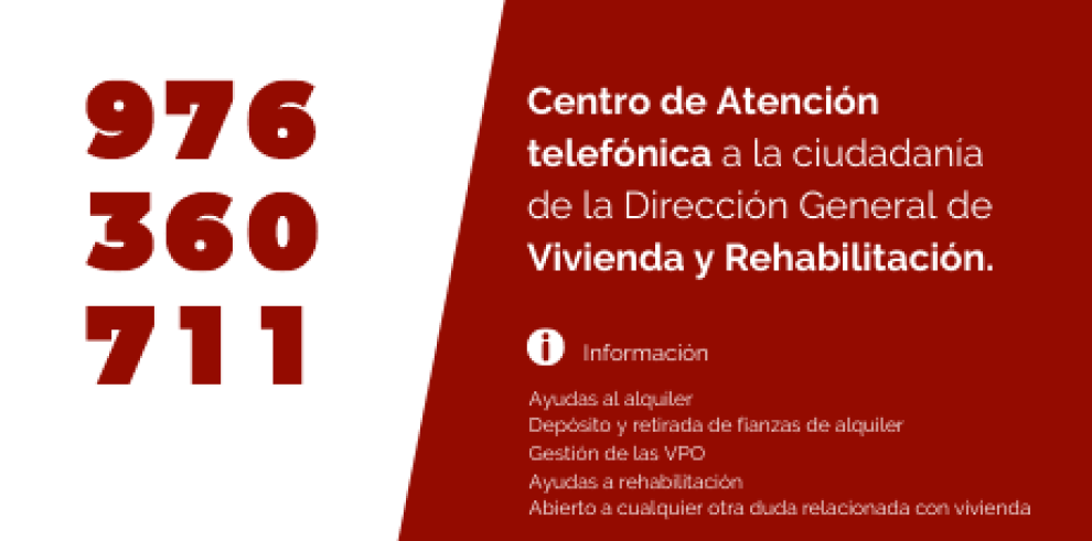 Nuevo teléfono de atención a la ciudadanía para cuestiones relacionadas con vivienda y rehabilitación