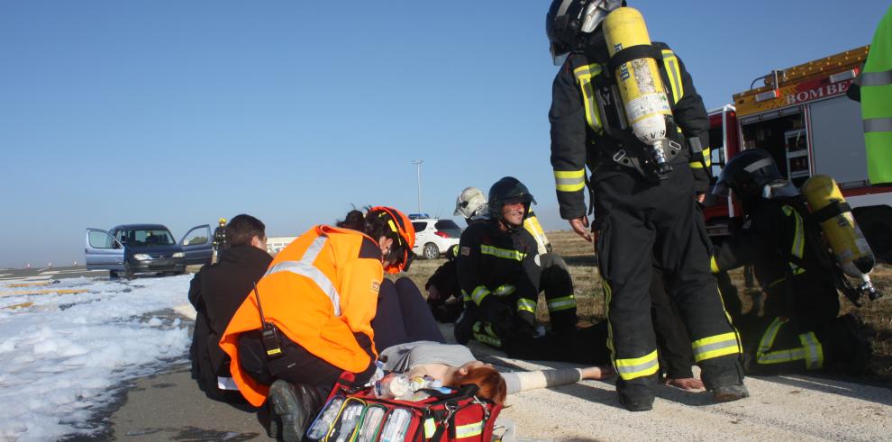 El Aeropuerto de Huesca supera positivamente un nuevo simulacro de accidente aéreo