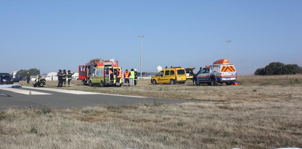 El Aeropuerto de Huesca supera positivamente un nuevo simulacro de accidente aéreo