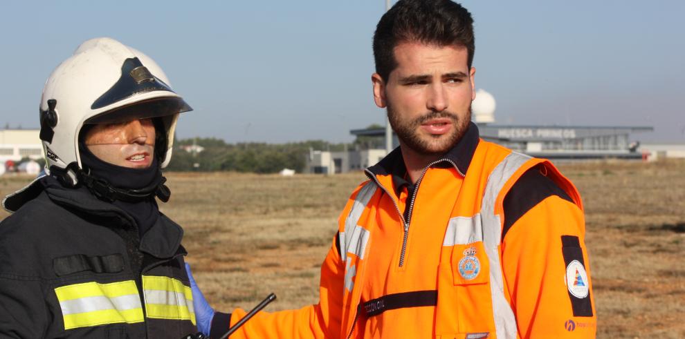 El Aeropuerto de Huesca supera positivamente un nuevo simulacro de accidente aéreo