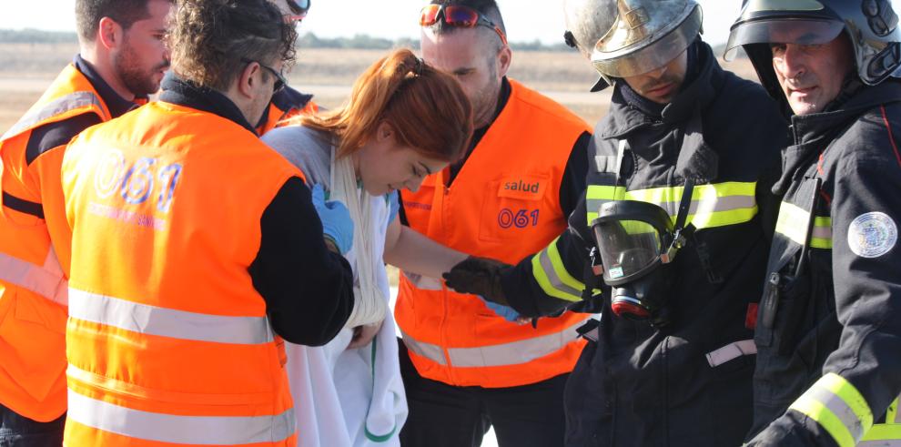 El Aeropuerto de Huesca supera positivamente un nuevo simulacro de accidente aéreo