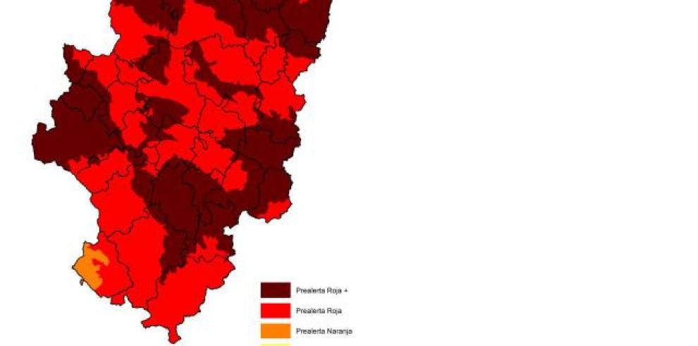 Prealerta roja plus en diferentes puntos de las tres provincias aragonesas