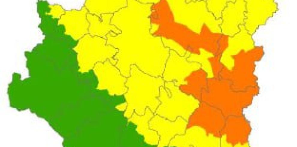 Alerta naranja de peligro de incendios forestales en Bajo Ebro Forestal y Muela de Alcubierre