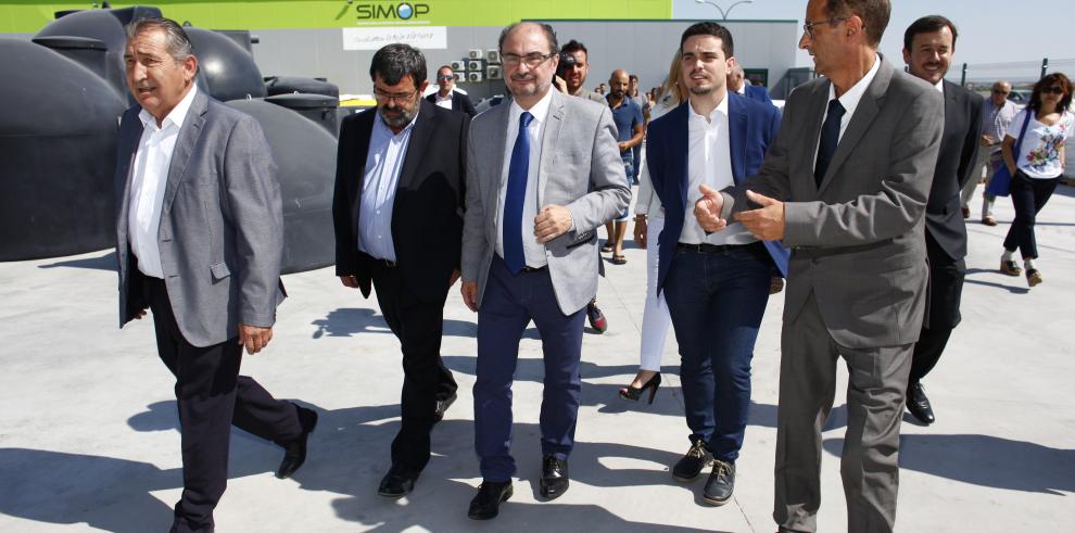 Lambán inaugura las nuevas instalaciones de la empresa de plásticos Simop ubicada en Bujaraloz