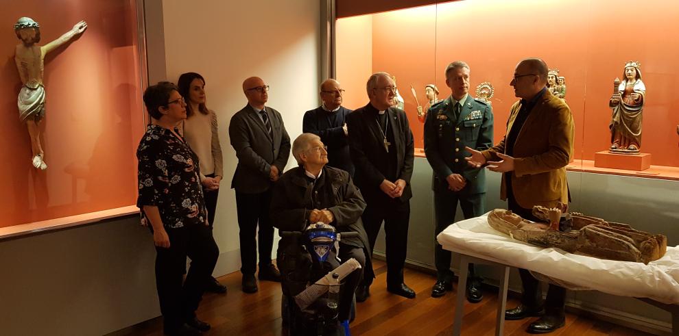 El Museo Diocesano de Barbastro-Monzón recupera una talla de Santa Ana gracias a una operación de la Guardia Civil en la que colaboró el Gobierno de Aragón