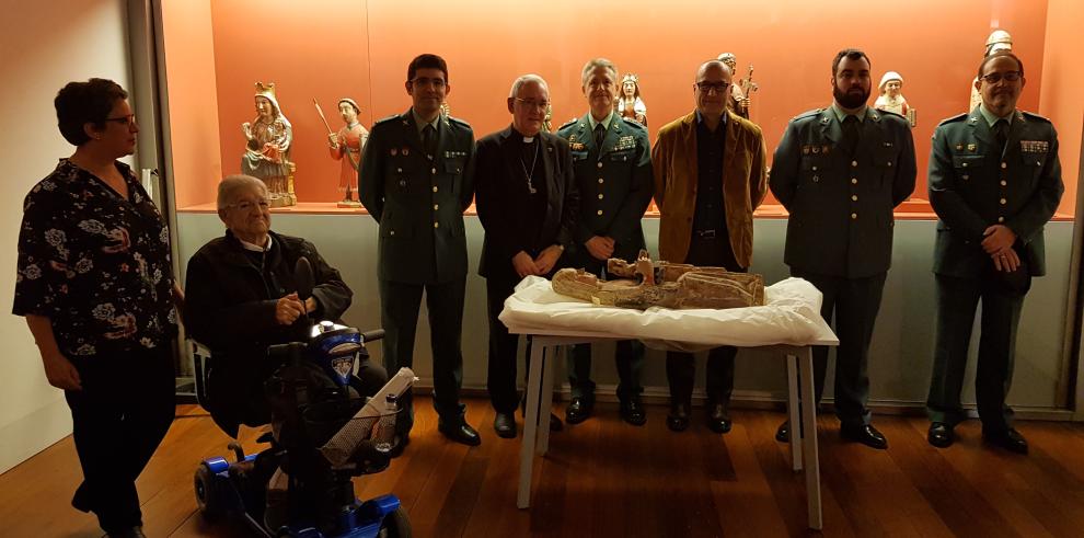 El Museo Diocesano de Barbastro-Monzón recupera una talla de Santa Ana gracias a una operación de la Guardia Civil en la que colaboró el Gobierno de Aragón