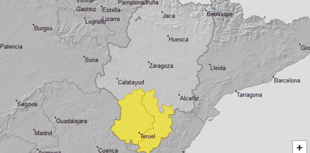 Aviso amarillo por tormentas en Albarracín, Jiloca, Gúdar y Maestrazgo