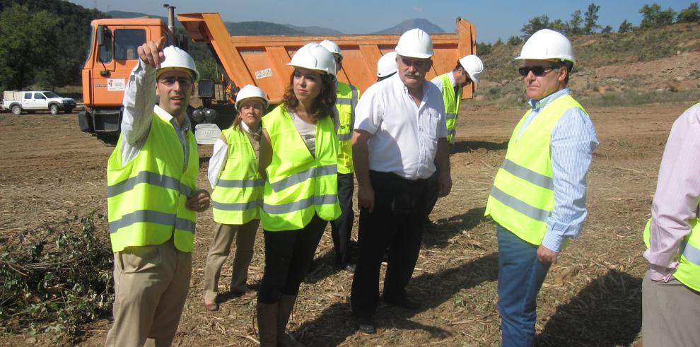 Marina Sevilla visita las obras de descontaminación del vertedero de Bailín en Sabiñánigo afectado por la actividad de la empresa INQUINOSA