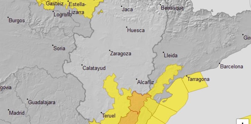 Aviso amarillo por lluvias en Gúdar y Maestrazgo