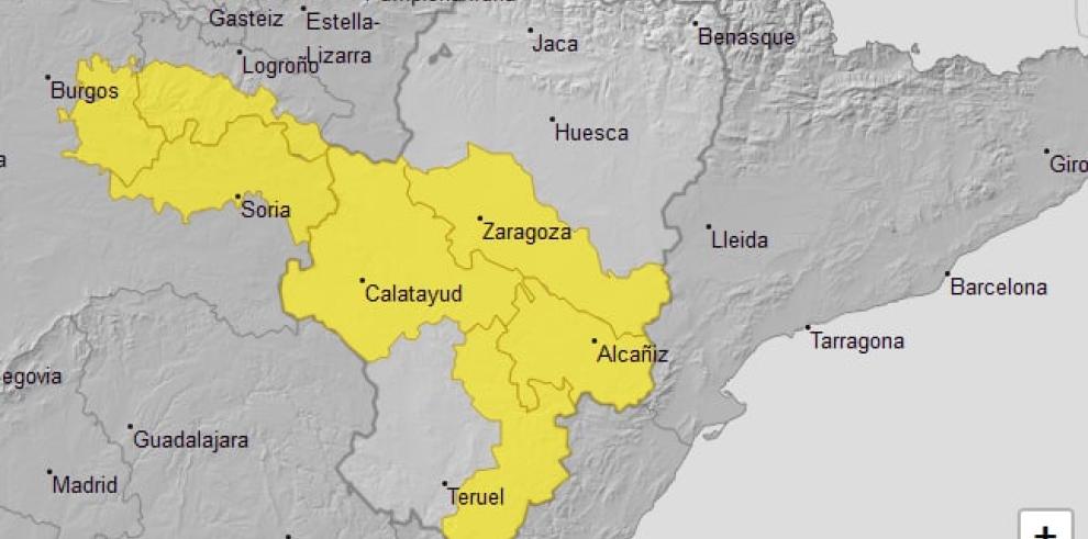 Aviso amarillo por tormentas, sábado 14 de mayo