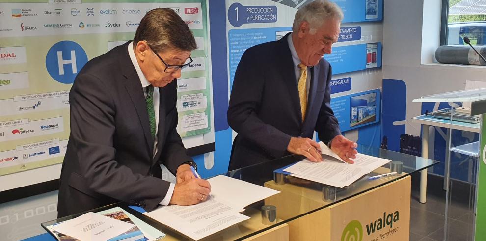 Firma de memorándum entre la Fundación del Hidrógeno de Aragón y la empresa norteamericana H2 Clipper