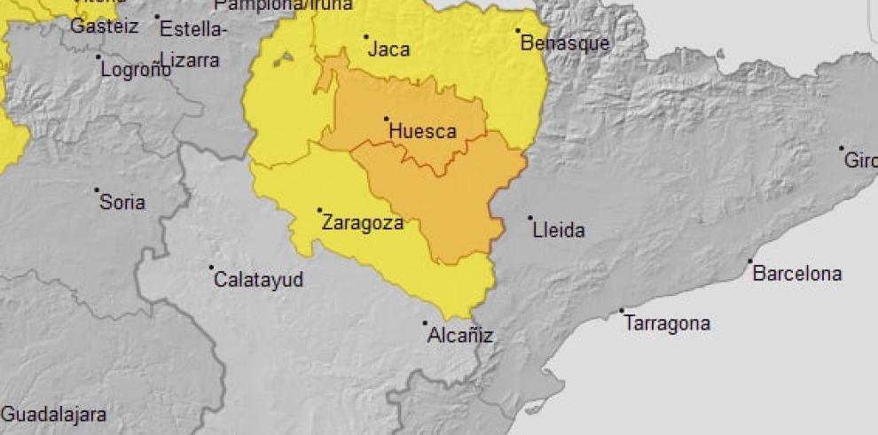 Se eleva a naranja el aviso por tormentas en centro y sur de Huesca