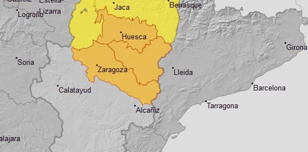 Ampliado aviso naranja por tormentas en Ribera del Ebro y en centro y sur de Huesca