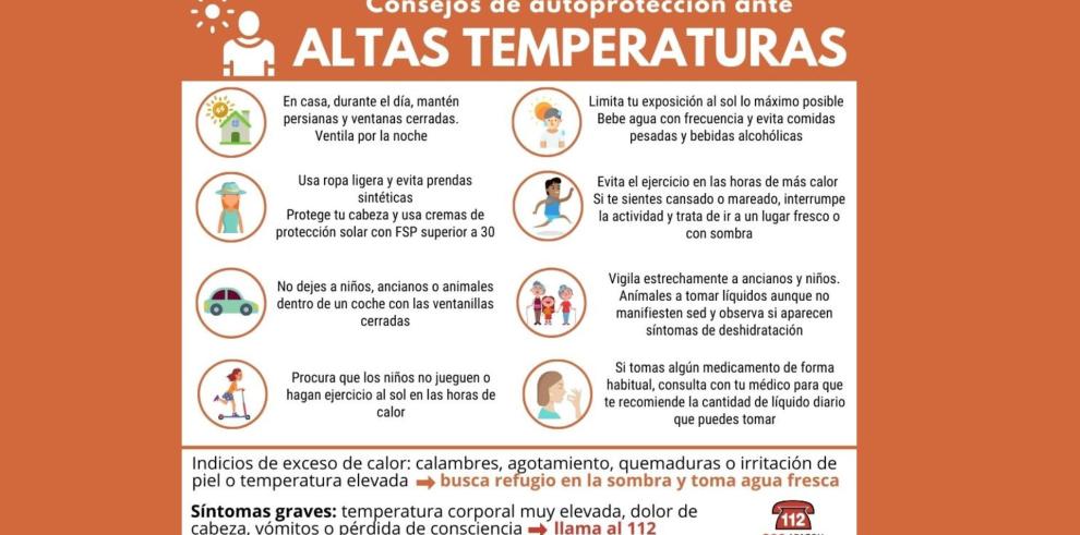 Recomendaciones ante las altas temperaturas