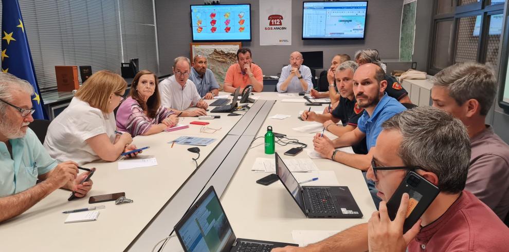 Imagen del CECOP, en la sala de crisis del 112.