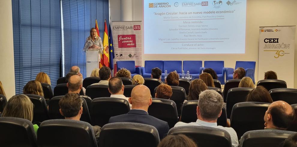 Gastón en la jornada sobre Aragón Circular celebrada en CEEI Huesca