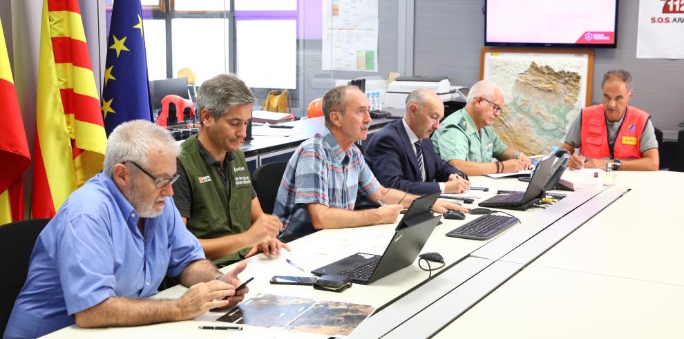 Reunión del CECOP para analizar la situación del incendio de Ateca
