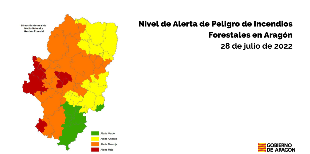 Alerta roja de peligro de incendios forestales, 28 de julio