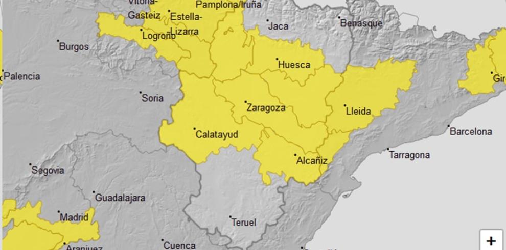 Aviso amarillo por altas temperaturas