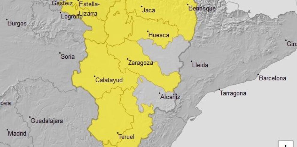 Las tormentas podrían descargar en buena parte de Aragón, mañana, entre las 15:00 y las 24:00 horas.