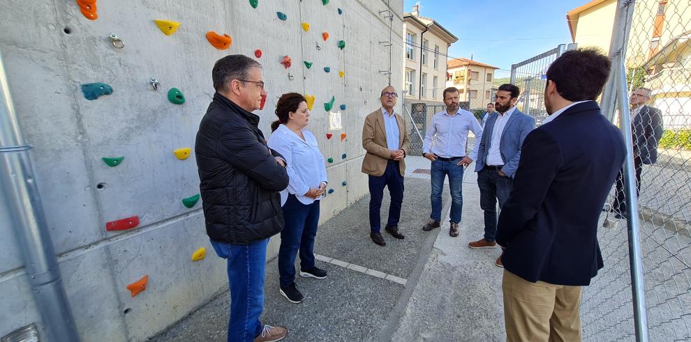 Nuevo rocódromo del IES Sobrarbe, en Aínsa