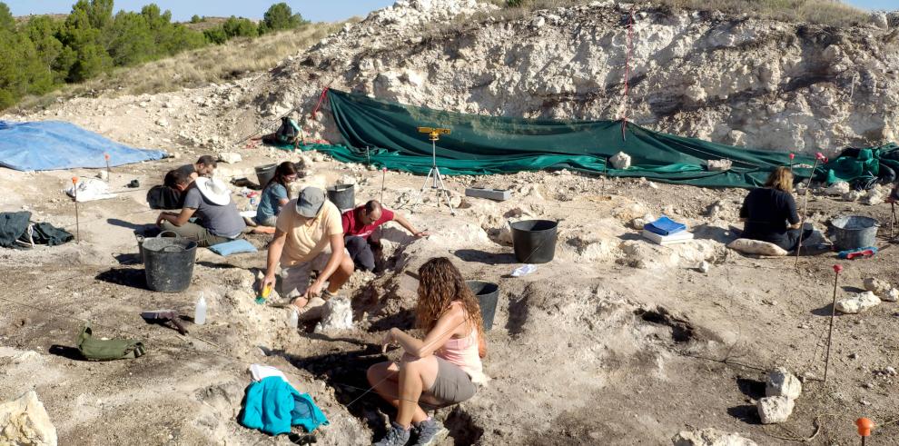 Trabajos de excavación yacimiento La Gloria 4, campaña de excavación 2022.