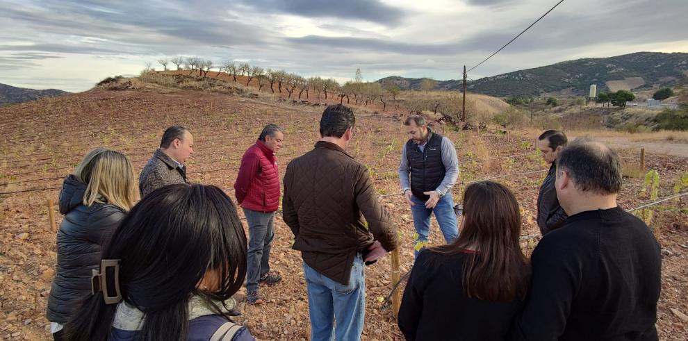 Visita a Bodegas Langa, en la DOP Calatayud, de los compradosres de México y Perú