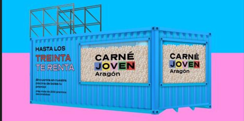 Imagen de la piscina de bolas de la campaña de promoción del Carné Joven