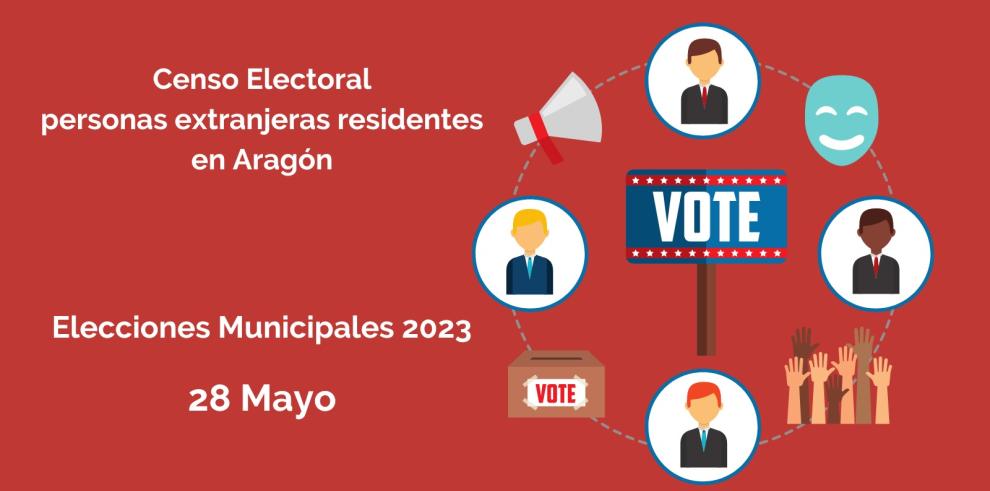 Elecciones Municipales 2023. Censo electoral de personas extranjeras residentes en Aragón