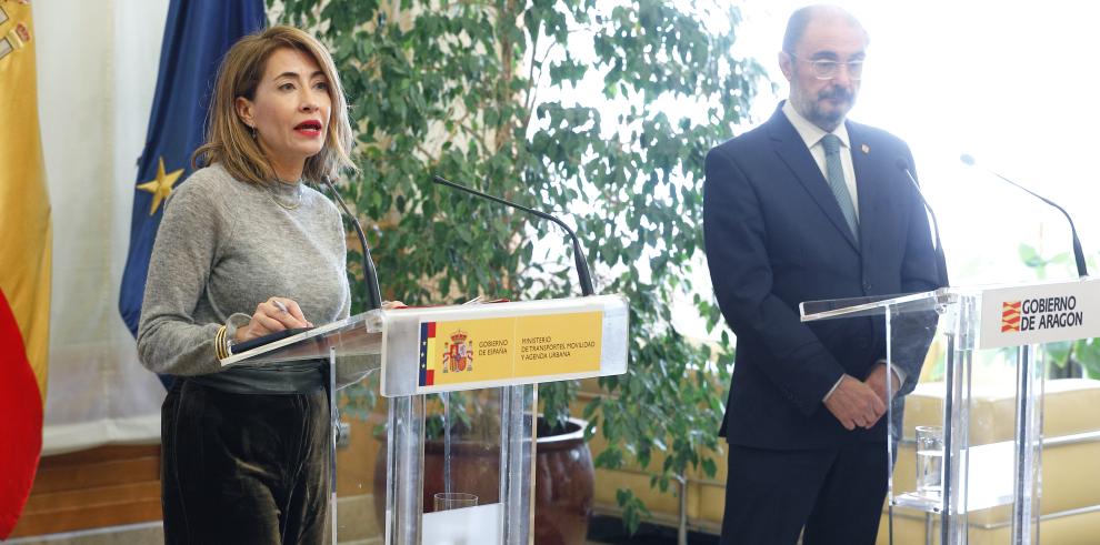 Reunión de trabajo del Gobierno de Aragón y el Ministerio de Transportes, Movilidad y Agenda Urbana